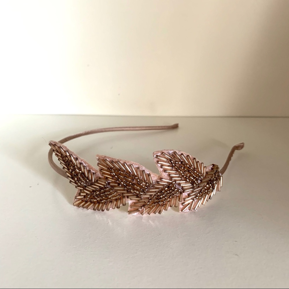 Blush beaded headband